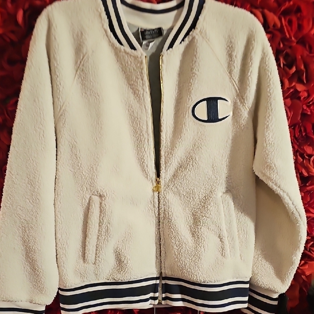Champion Cream Fleece Jacket NWOT